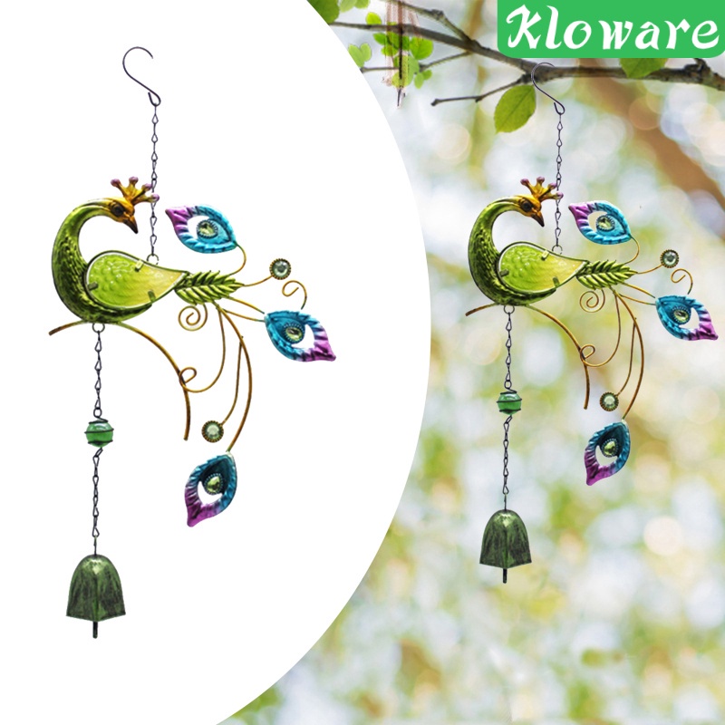 Chuông Gió Hình Chim Công Bằng Kim Loại Treo Trang Trí Sân Vườn