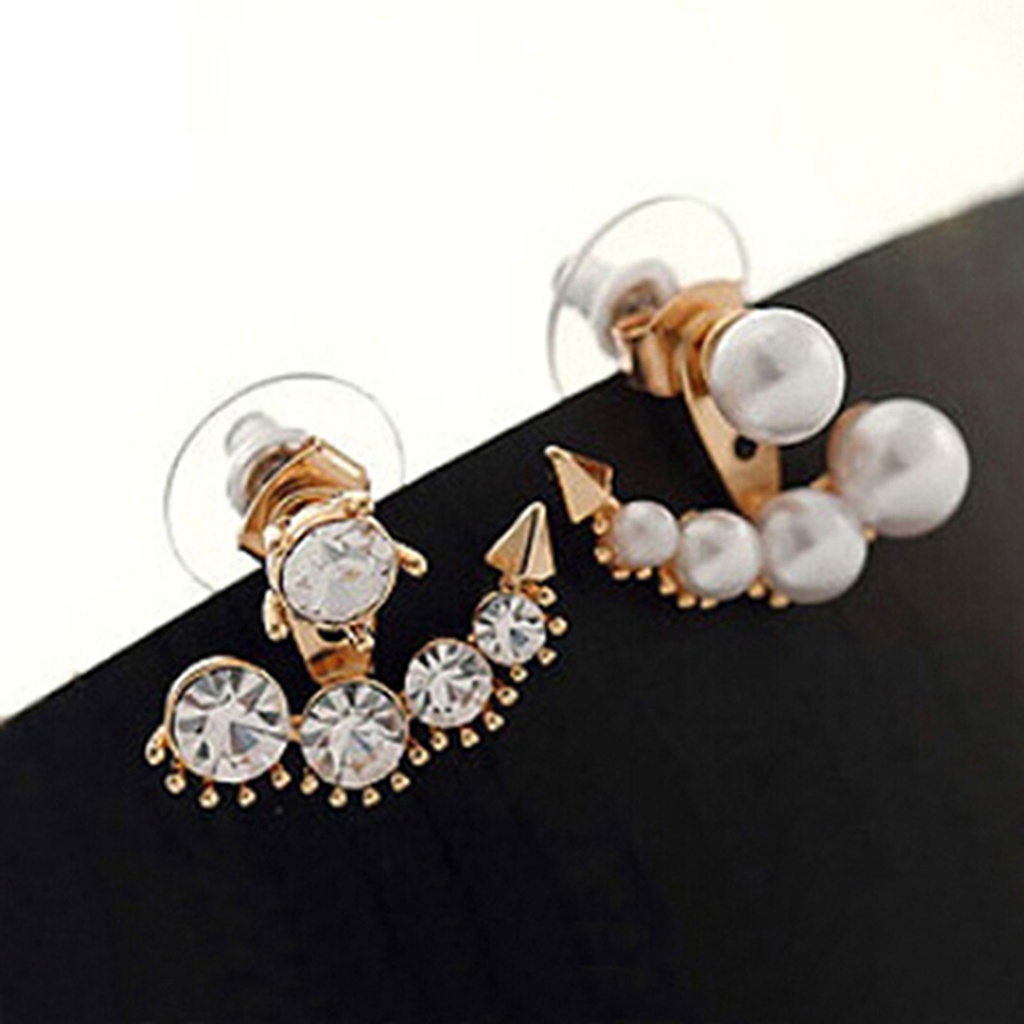 Cặp khuyên vành tai đính đá quý nhân tạo xinh xắn sang trọng dành cho nữ