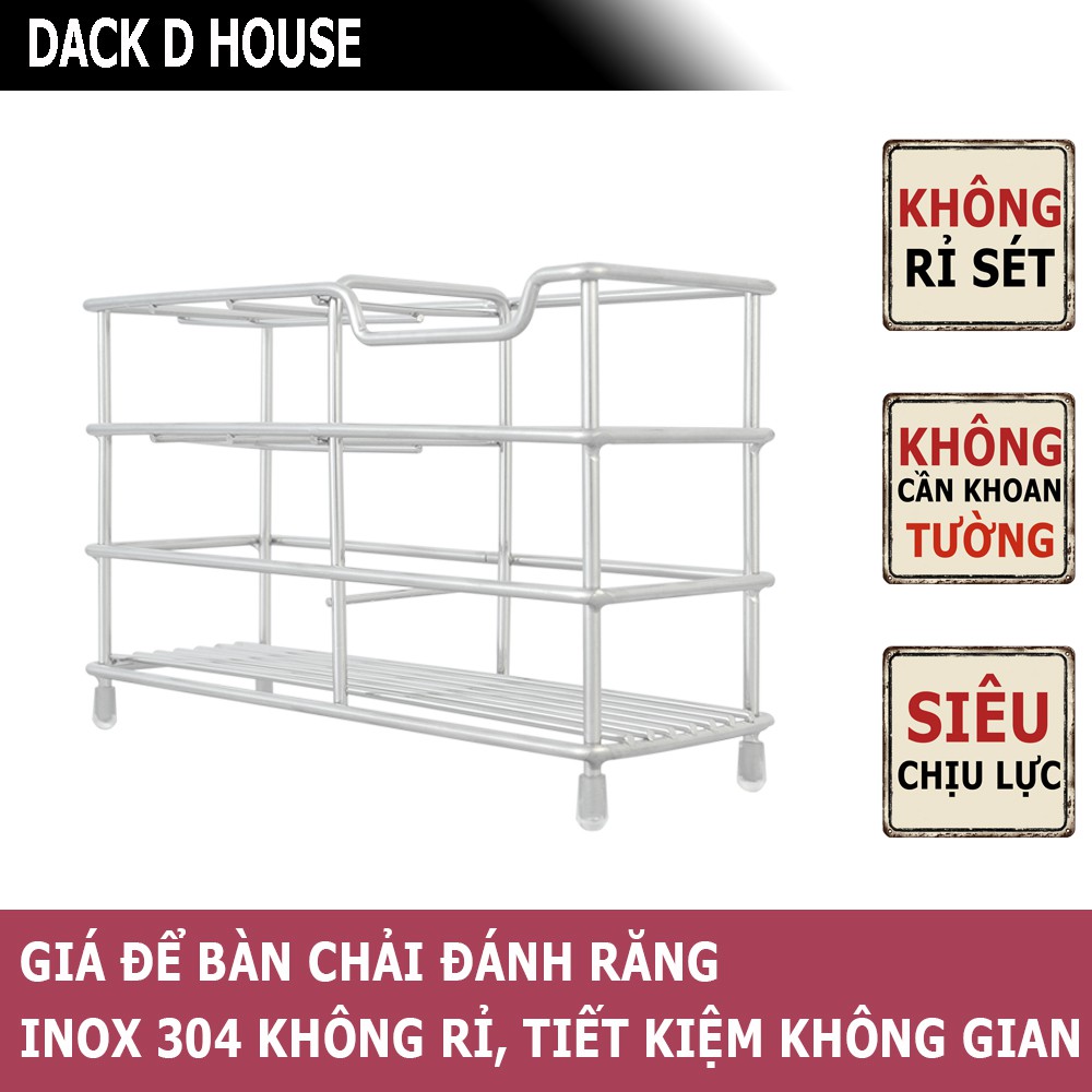 Rổ lưới đựng bàn chải và kem đánh răng inox 304 Dack D House, sạch sẽ, tiện lợi, thông minh, gia dụng cao cấp