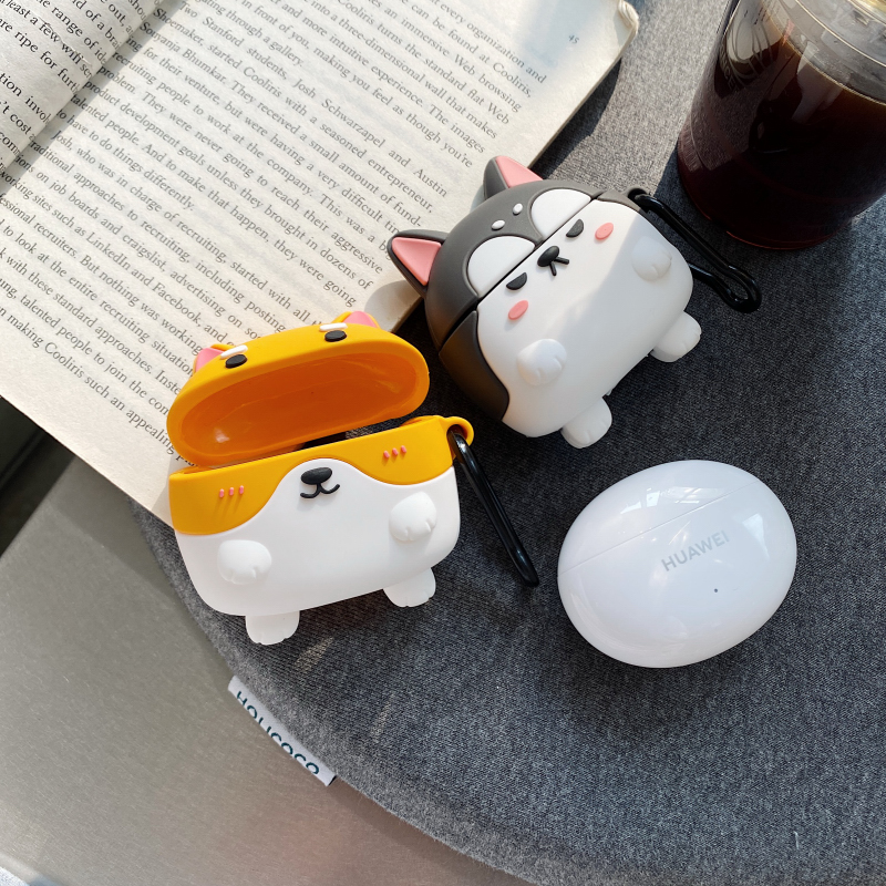 Ốp Bảo Vệ Hộp Đựng Tai Nghe Airpods Hình Chó Corgi Đáng Yêu Cho Huawei Freebuds 4i