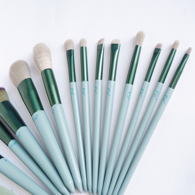 Bộ cọ trang điểm 13 cây FIX+ tặng kèm túi nhung - Bộ cọ makeup đi du lịch 13 món có túi đựng tiện dụng