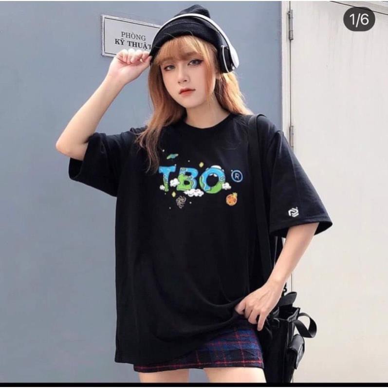 💃Áo Phông In Chữ TBO Unisex Áo Thun Dáng Rộng 2 Màu Trẻ Trung Cá Tính Năng Động