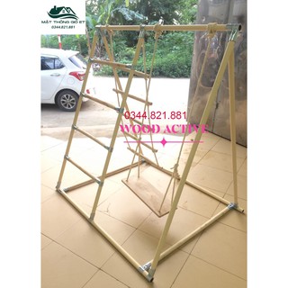 Khung vận động, xà đu đa năng tam giác chữ A cho bé  ACTIVE 1 khung bằng ống thép bọc nhựa bảo hành 5 năm
