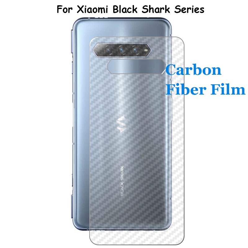 Miếng Dán Phía Sau Bằng Sợi Carbon Trong Suốt Cho Xiaomi Black Shark 4 4s 5 RS 3 3S Pro 3D