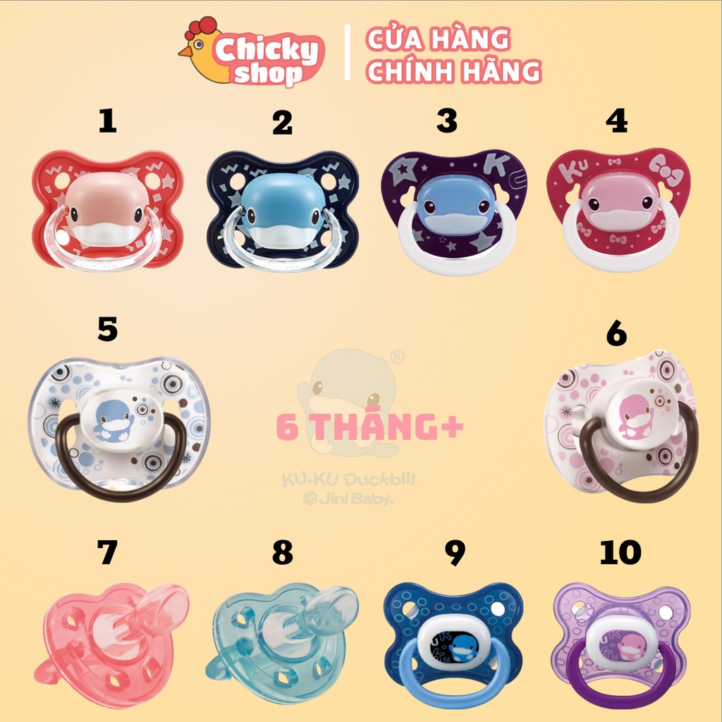 Ty ngậm nhiều màu sắc silicone cho bé từ 0 tháng trở lên KUKU