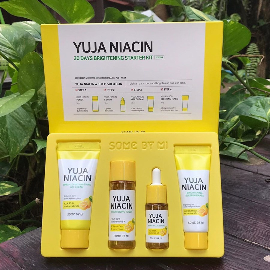 Bộ kit 4 sản phẩm dưỡng trắng da some by mi yuja niacin 30 days brightening stater kit-edition