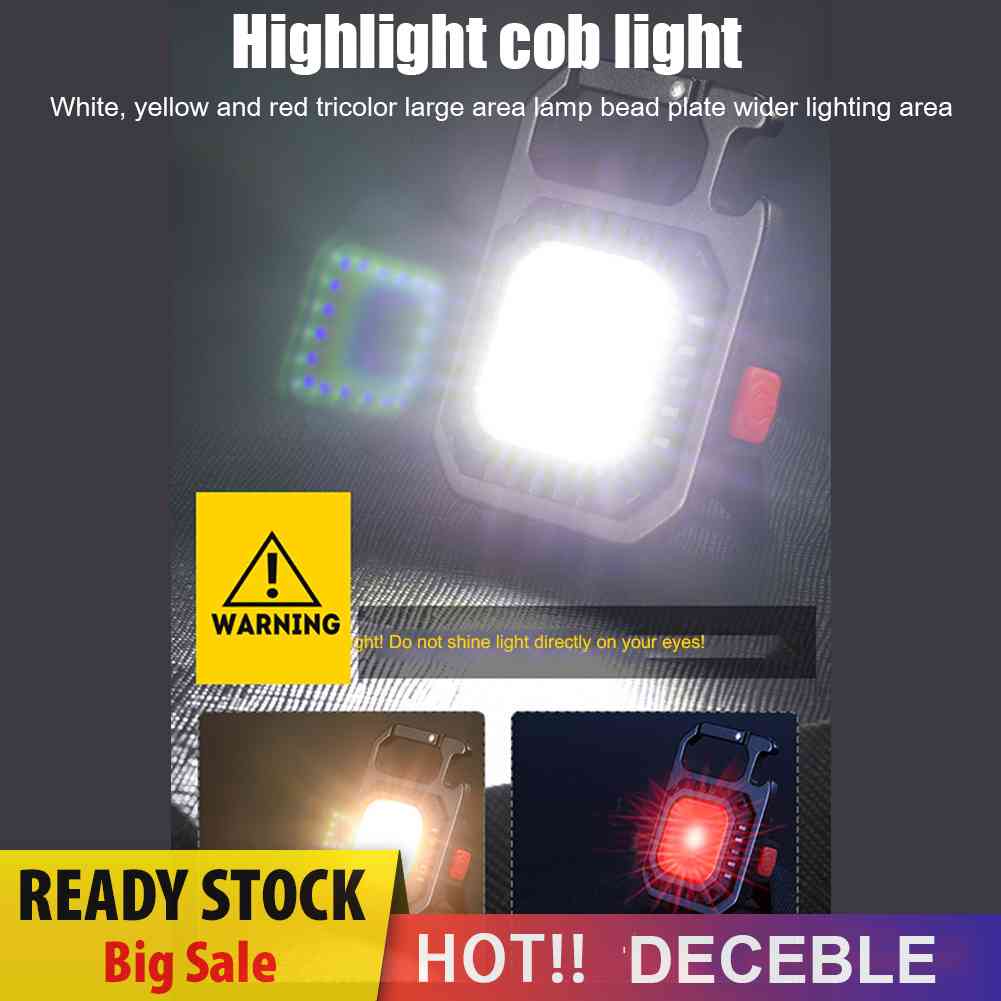 Móc Khóa Đèn LED COB Mini 500lm Màu Đen Chống Thấm Nước Bỏ Túi Tiện Dụng