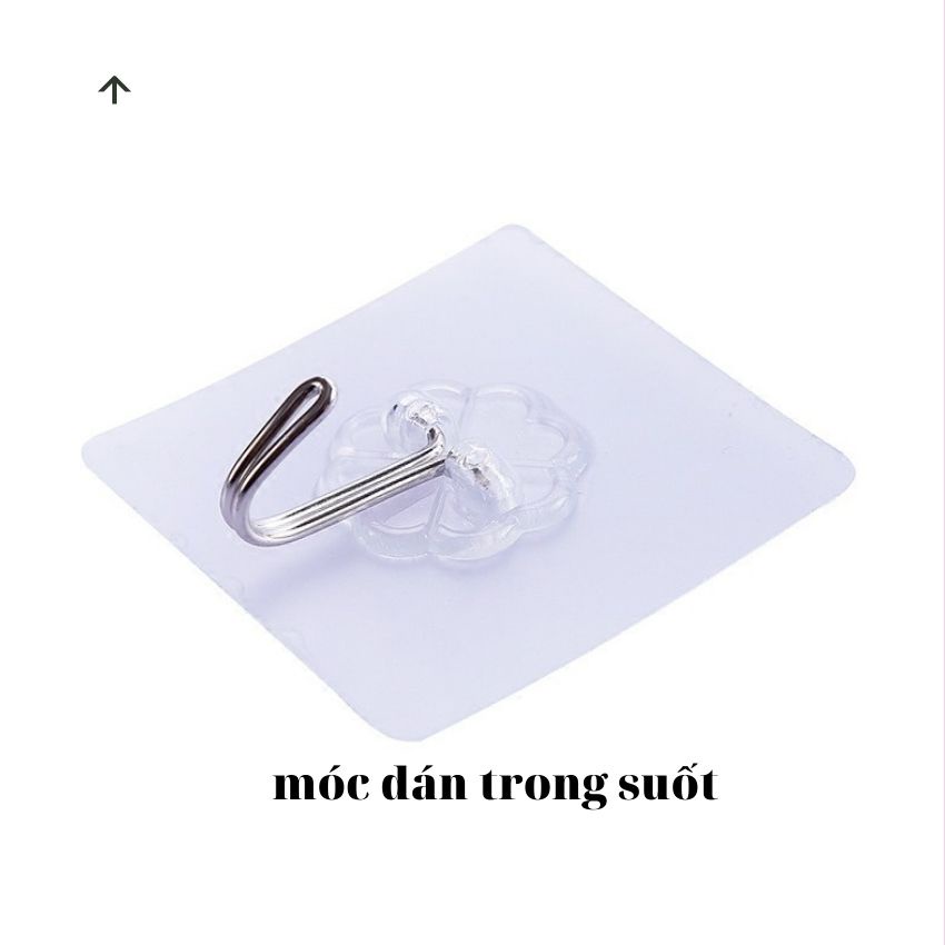 Móc Dán Tường Siêu Dính Trong Suốt Chịu Lực Tốt Treo Tường Chắc Chắn 6x6 cm- HÒA PHÁT