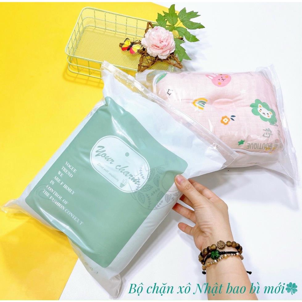 Gối chặn sơ sinh, bộ gối chẹn cho bé chống giật mình, chất liệu xô Aden cao cấp