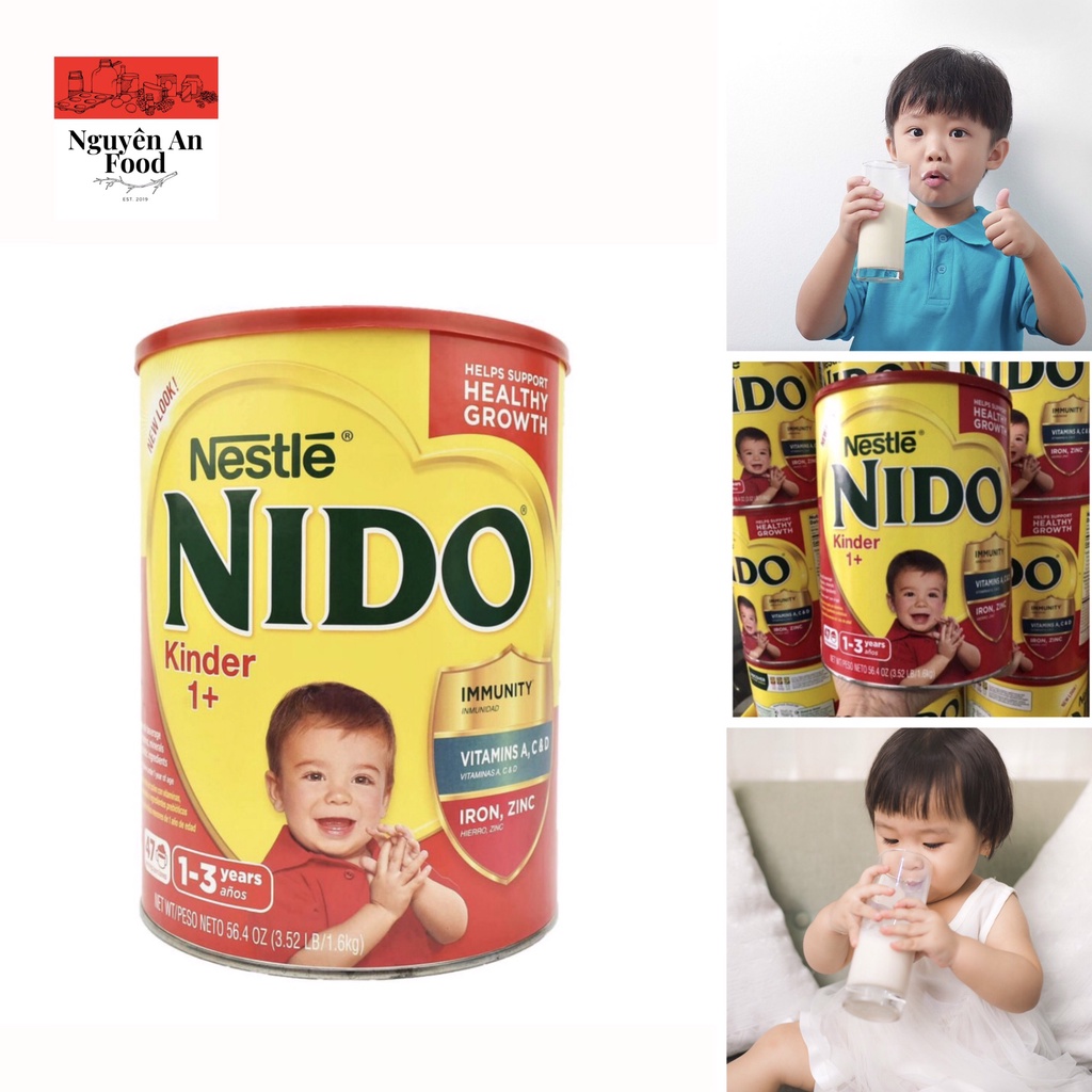 Sữa Bột Nestle Nido Mỹ Nắp Đỏ Cho Bé Từ 1 - 3 Tuổi 1,6kg