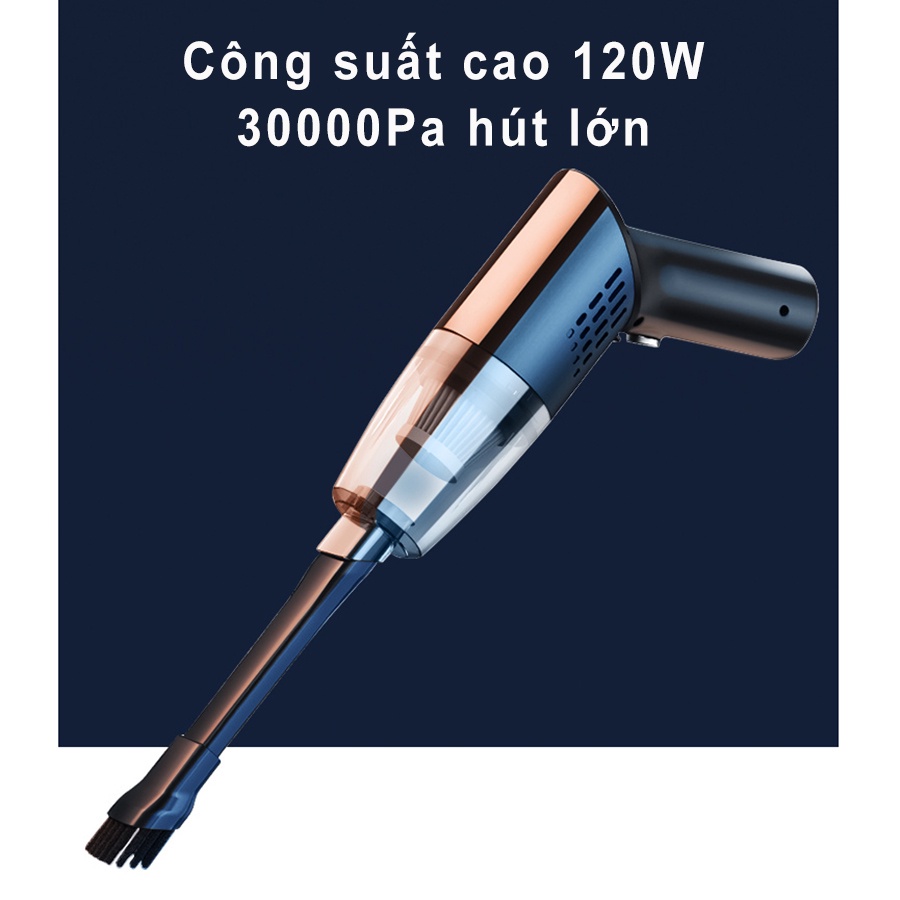 Máy hút bụi cầm tay mini - Máy hút bụi không dây đa năng lực hút siêu mạnh sử dụng hút bụi ô tô, bụi giường