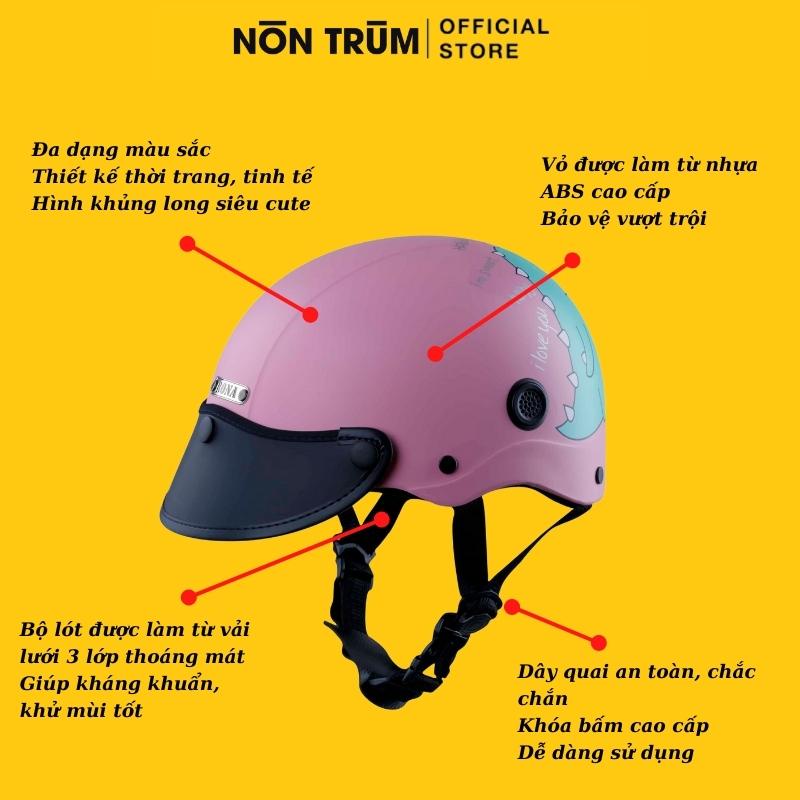 Mũ bảo hiểm nửa đầu RONA R5 sơn tem KHỦNG LONG freesize vòng đầu 55-58cm