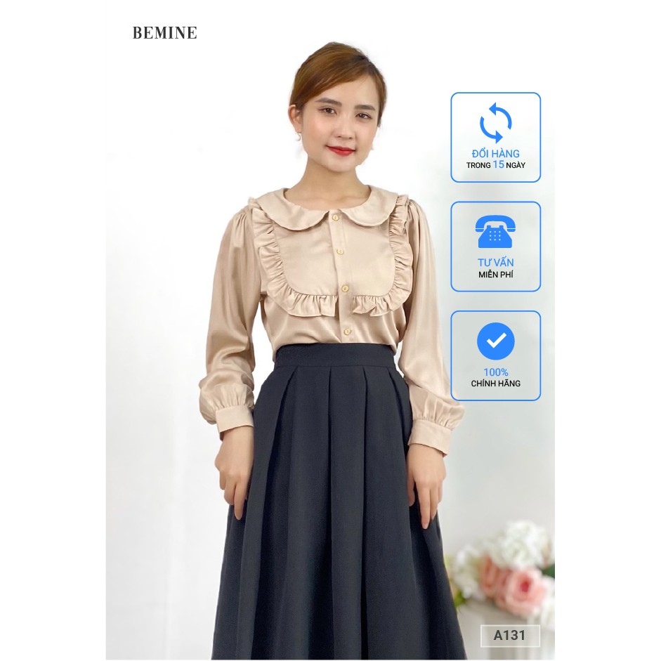 Áo sơ mi nữ cổ sen bèo ngực tay dài phong cách thời trang BEMINE A131DA
