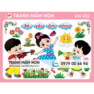 Decal mầm non - góc âm nhạc an-002