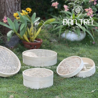 Xửng hấp tre, lồng hấp tre nhiều size, nhiều tầng tiện lợi, khay đựng thực phẩm, nội thất mây tre đan