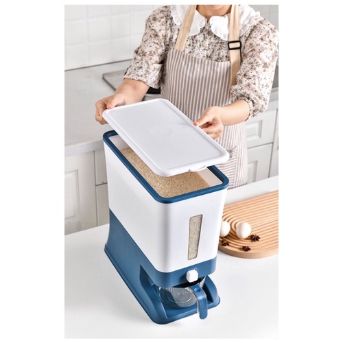 Thùng đựng gạo ngũ cốc Gia đình thông minh Doron dung tích 12kg - Nắp nhựa kháng khuẩn cao cấp