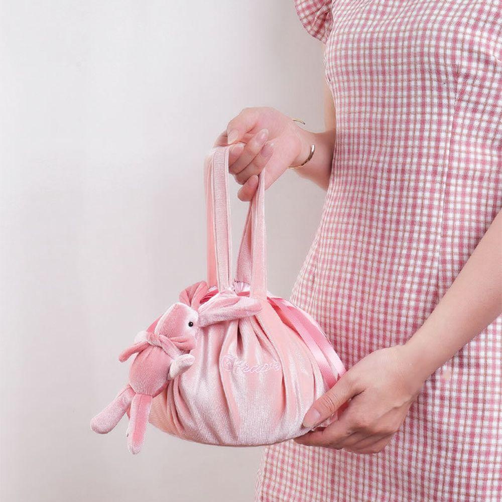 Túi Đựng Mỹ Phẩm Bằng Nhung Thiết Kế Tai Thỏ Xinh Xắn Cho Nữ