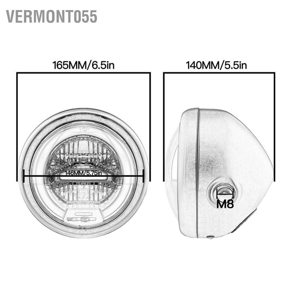 Có thể bán buôn Đèn pha xe máy 6 5 inch LED tròn DC12V chống thấm nước cho tay ga Vermont055 Hàng giao ngay