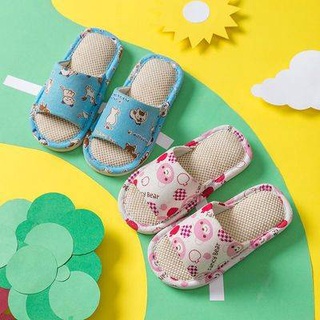 Vải lanh cho trẻ em Dép trẻ em Vải Giày chống trượt Mùa xuân và mùa thu Bốn Mùa Đàn ông và Phụ nữ Trẻ em Cotton trong nh