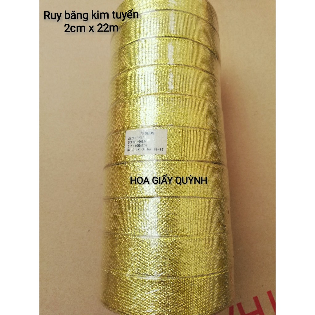 RUY BĂNG KIM TUYẾN vàng/trắng bạc 2CM | BigBuy360 - bigbuy360.vn