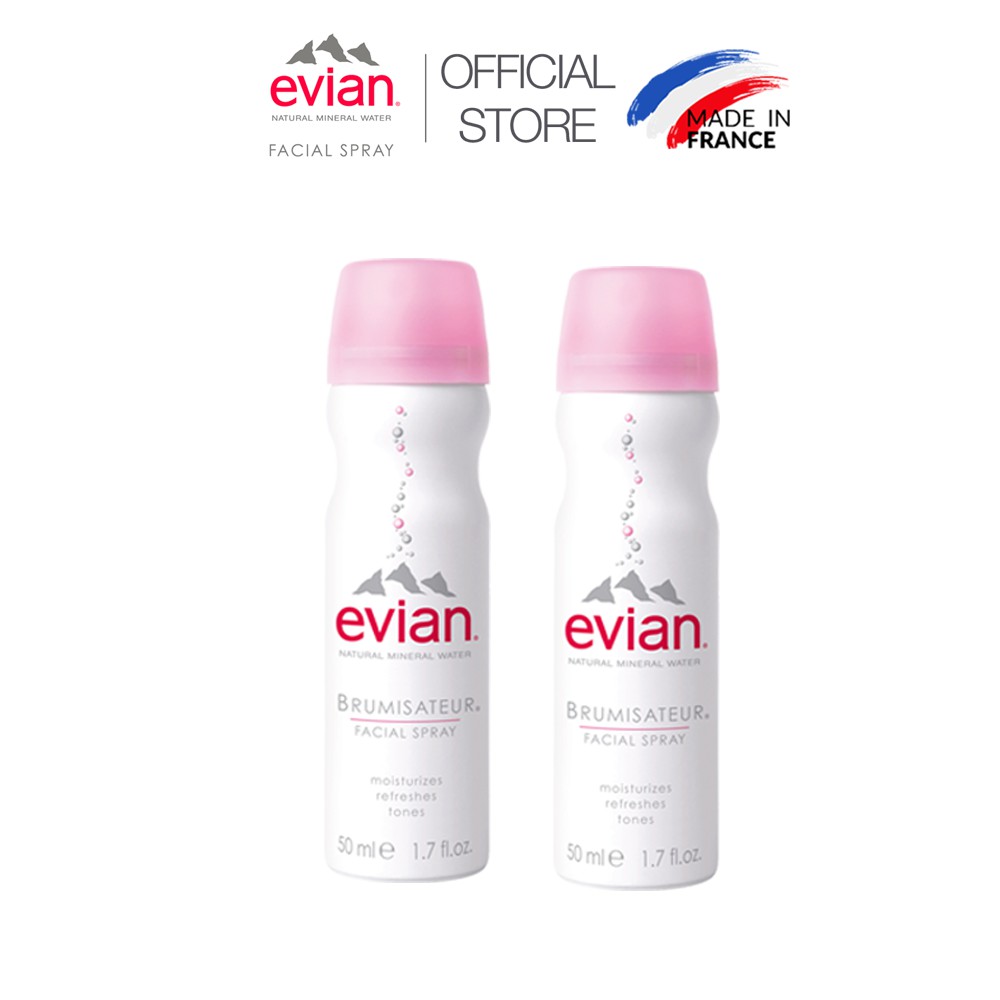 Combo 2 xịt khoáng cấp ẩm và làm dịu da evian® Facial Spray 50ml x 2 | BigBuy360 - bigbuy360.vn