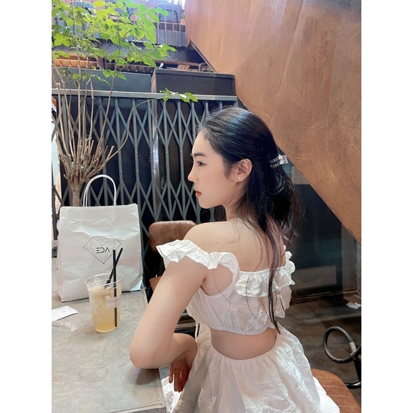 ( Ảnh + video thật) Đầm Nữ Cúp Ngực Kiểu Trễ Vai Châu Âu EDA - Váy Trễ Vai Sexy Dáng Xoè