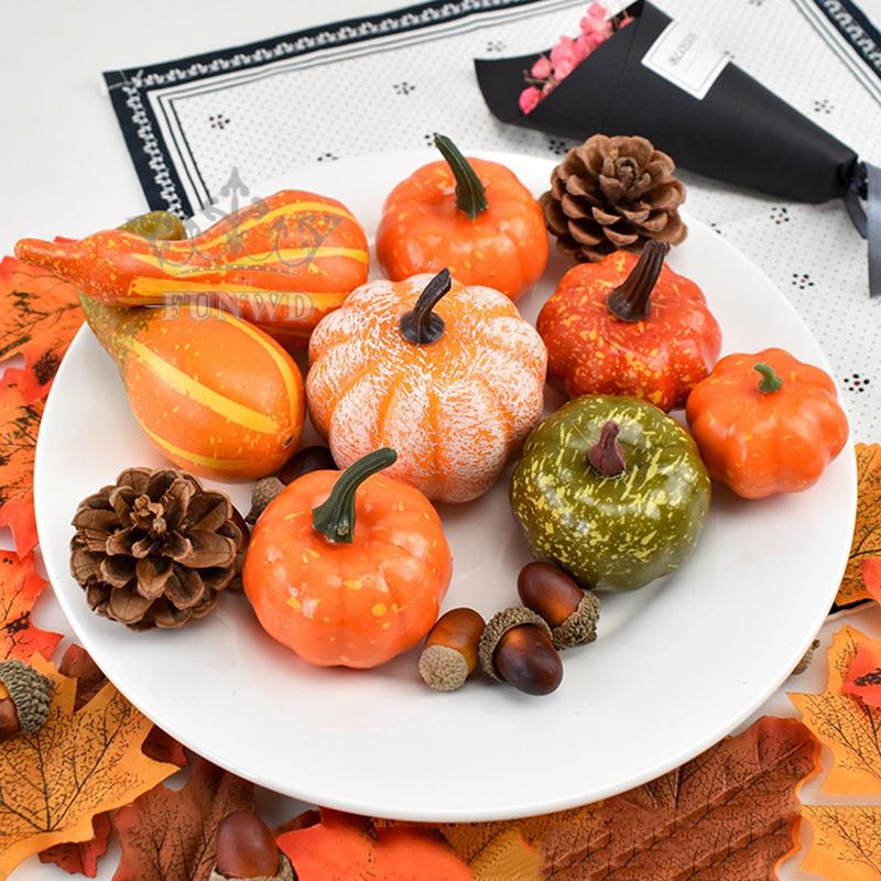 Mô hình rau củ quả/quả bí/hạt dẻ/dâu mùa thu nhân tạo cho trang trí Halloween
