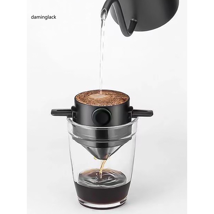 daminglack Household electrical appliances Black Color Coffee Dripper Drip Coffee Filter Supplies Heat Resistant for Home