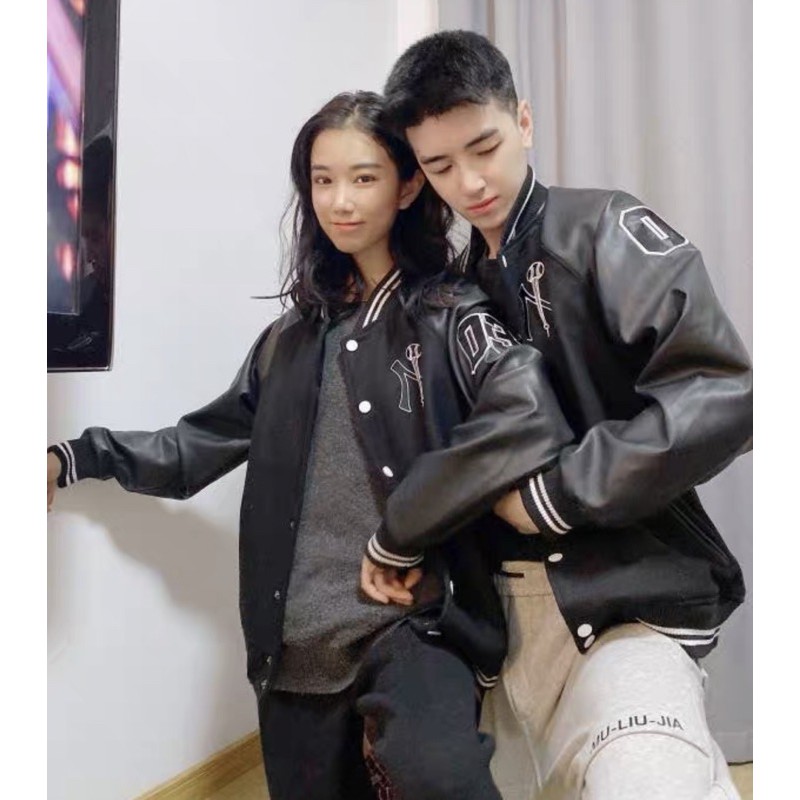 (AUTHENTIC) (Sẵn) Áo khoác MLBNY bomber tay da PU siêu hot hit | BigBuy360 - bigbuy360.vn