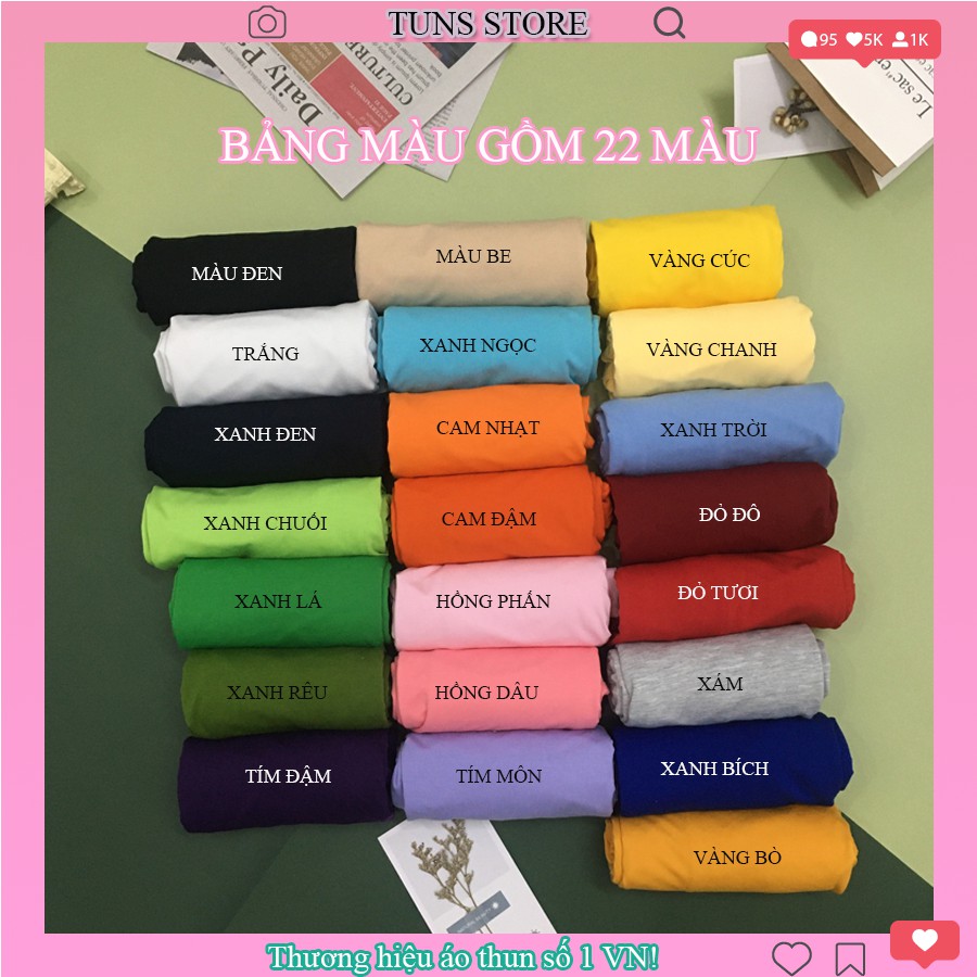 Áo Thun Trơn Nam Nữ Basic Tee Ngắn Tay Vải Cotton Thoáng Mát - TUNS STORE | BigBuy360 - bigbuy360.vn