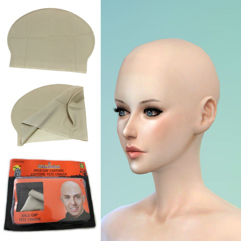 Mũ Đội Đầu / Tóc Giả Bằng Cao Su latex Có Thể Tái Sử Dụng Dùng Hóa Trang Chú Tiểu Trong Tiệc Halloween