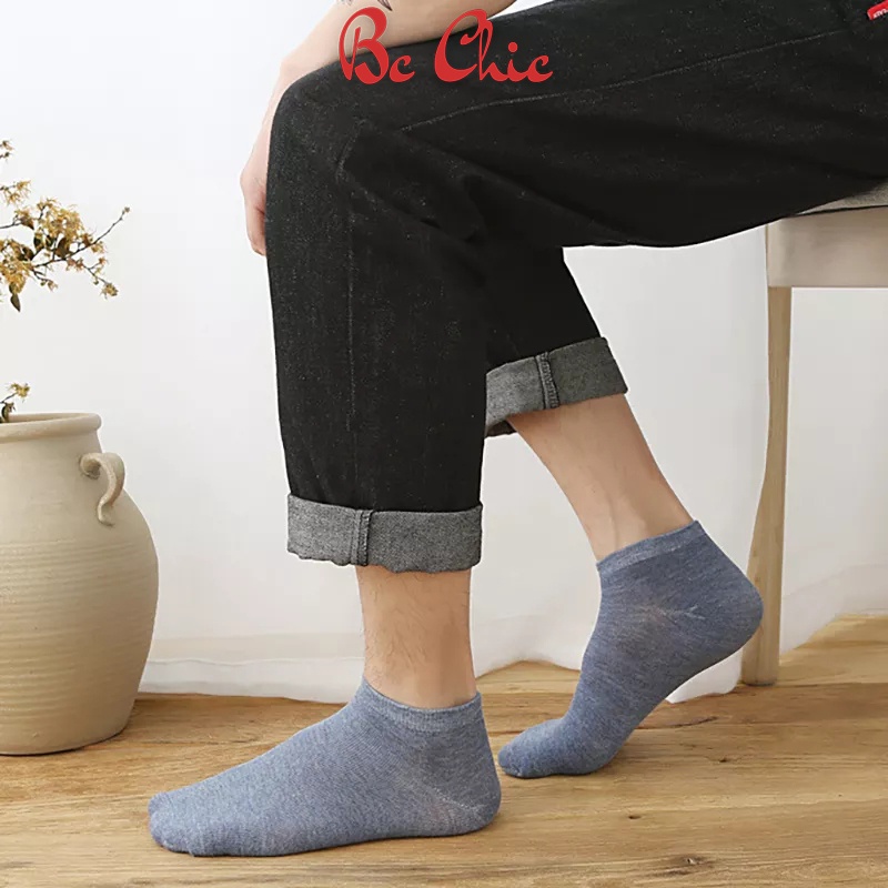 Tất cotton cổ ngắn trơn nam nữ thấm hút mồ hôi T777 BC_CHIC LINGERIE