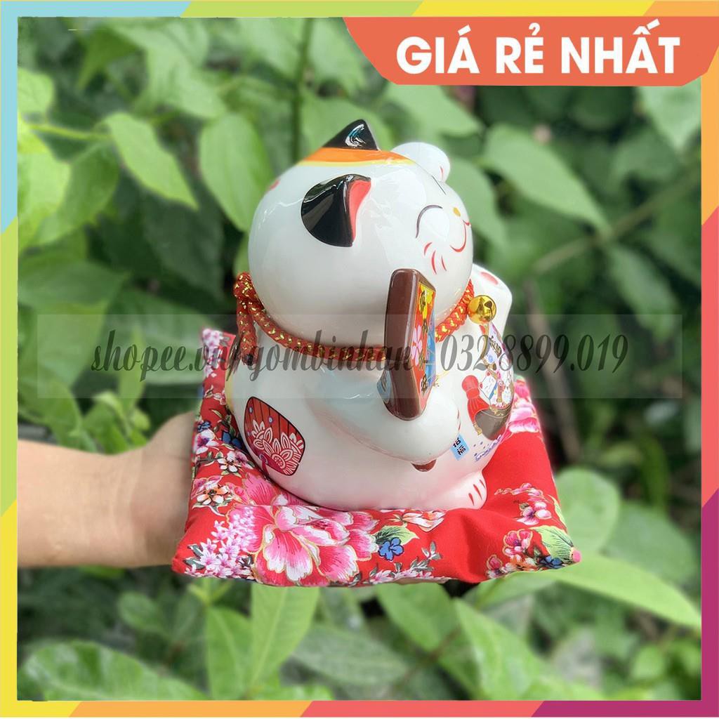 (GIÁ RẺ - SIÊU ĐẸP) Mèo thần tài CAO 16CM - Mèo cầm láy bài, mèo vẫy tay phong thủy giá rẻ nhất