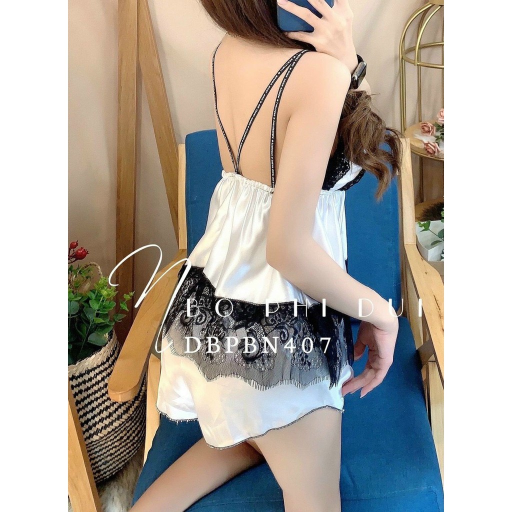 Bộ Ngủ Sexy Quyến Rũ Thoáng Mát Sunri Shop , Bộ Ngủ Chất Liệu Phi Lụa Áo Có Mút Ngực Freesize 58kg Trở Xuống | BigBuy360 - bigbuy360.vn