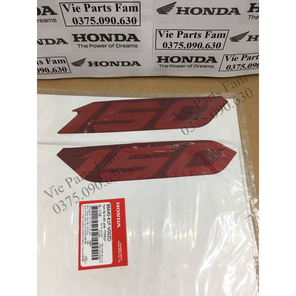 Tem chữ 150 xe Air Blade 2020, 2021 / AB 2020-2021 - Hàng chính hãng Honda