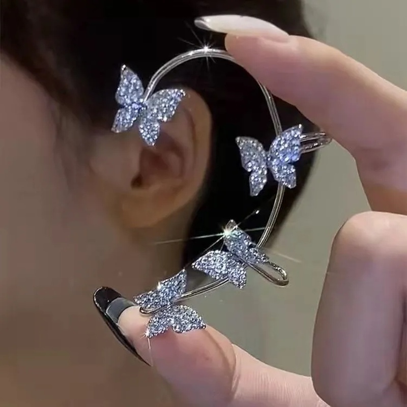 [Bán Chạy] Bông Tai Dạng Kẹp Hình Bướm Đính Đá Phong Cách Hàn Quốc Thanh Lịch Dành Cho Nữ [Bông Tai] [INS Đơn Giản Dành Cho Tiệc Cưới]