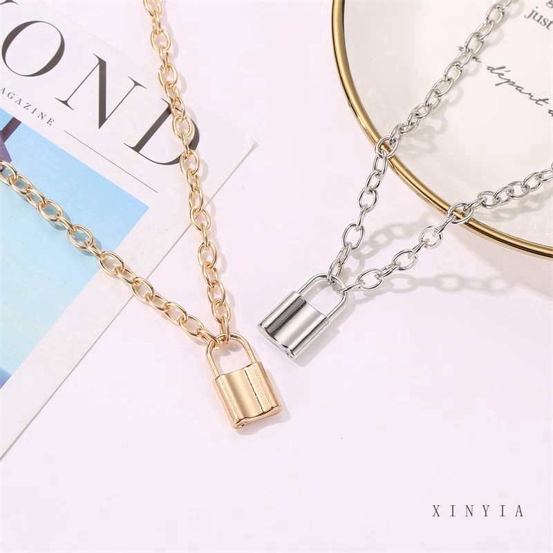 Dây chuyền hợp kim mặt ổ khóa thời trang độc đáo