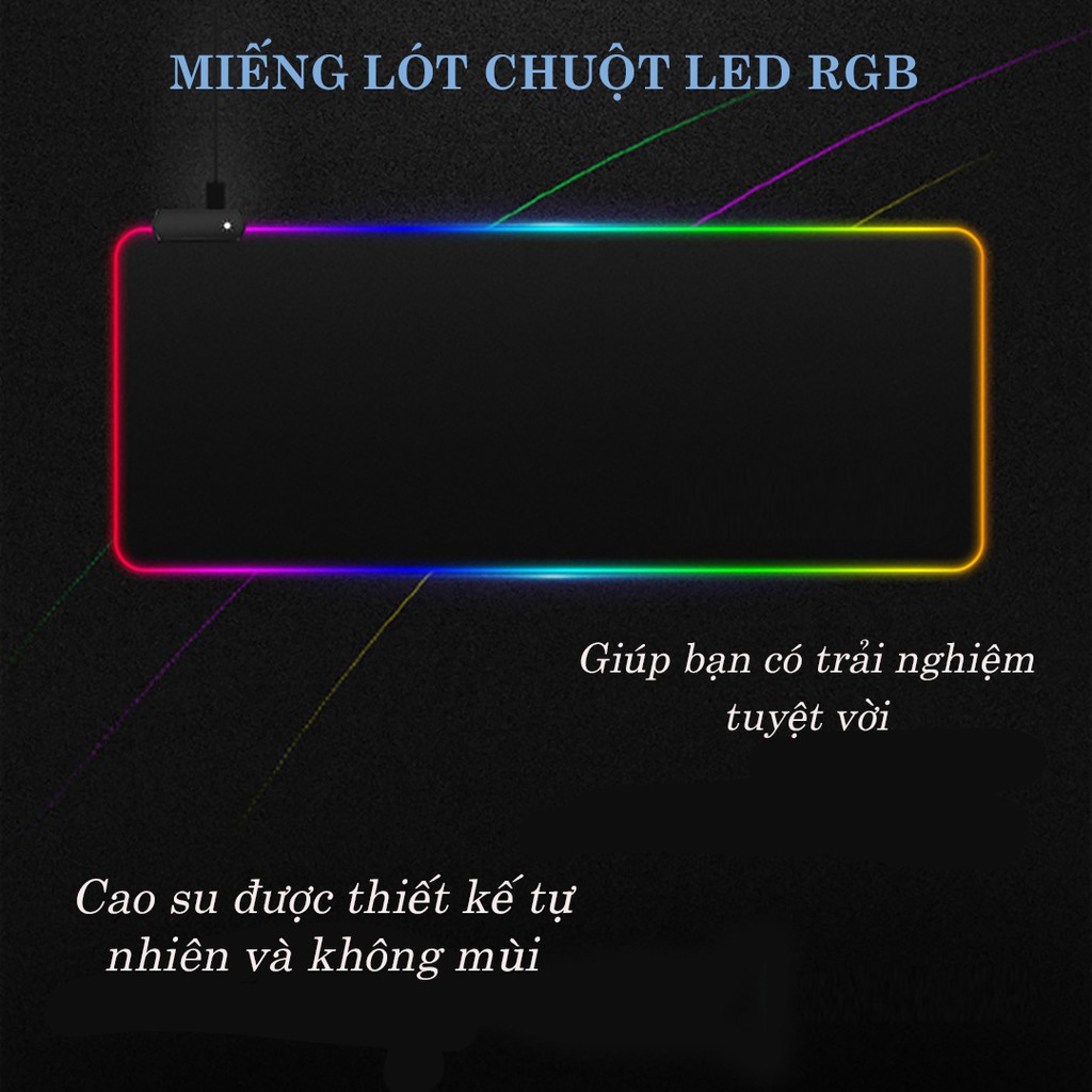 Miếng lót chuột LED RGB Sharkoon bàn di chuột led 7 màu đơn và 3 hiệu ứng ánh sáng chống trượt Phặn Phặn