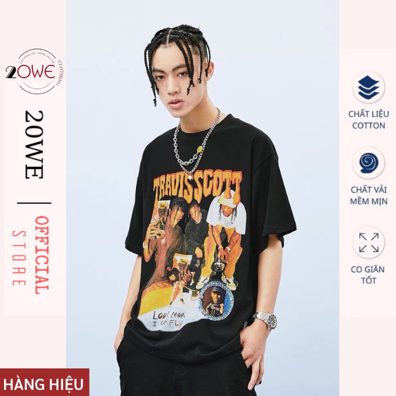 [20WE TREND ÁO HÈ THU  2022] Áo Thun Travisscott Nam Nữ Form Rộng Unisex Áo Phông Chất Cotton Cao Cấp Top Xu Hướng