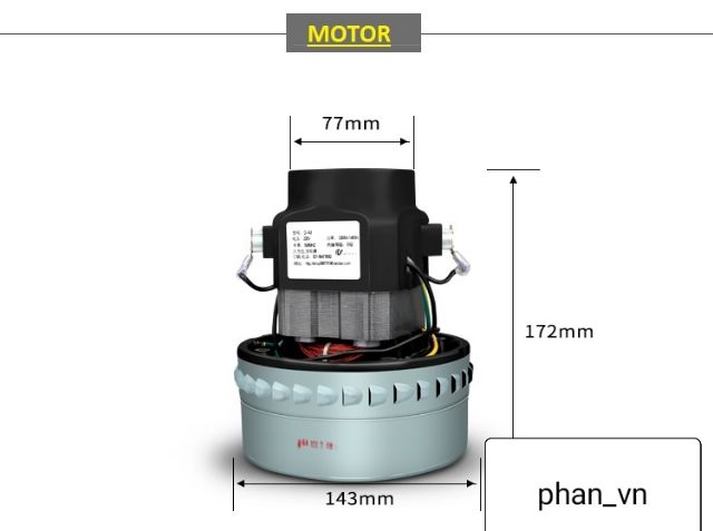 Motor hút bụi công nghiệp 1500w