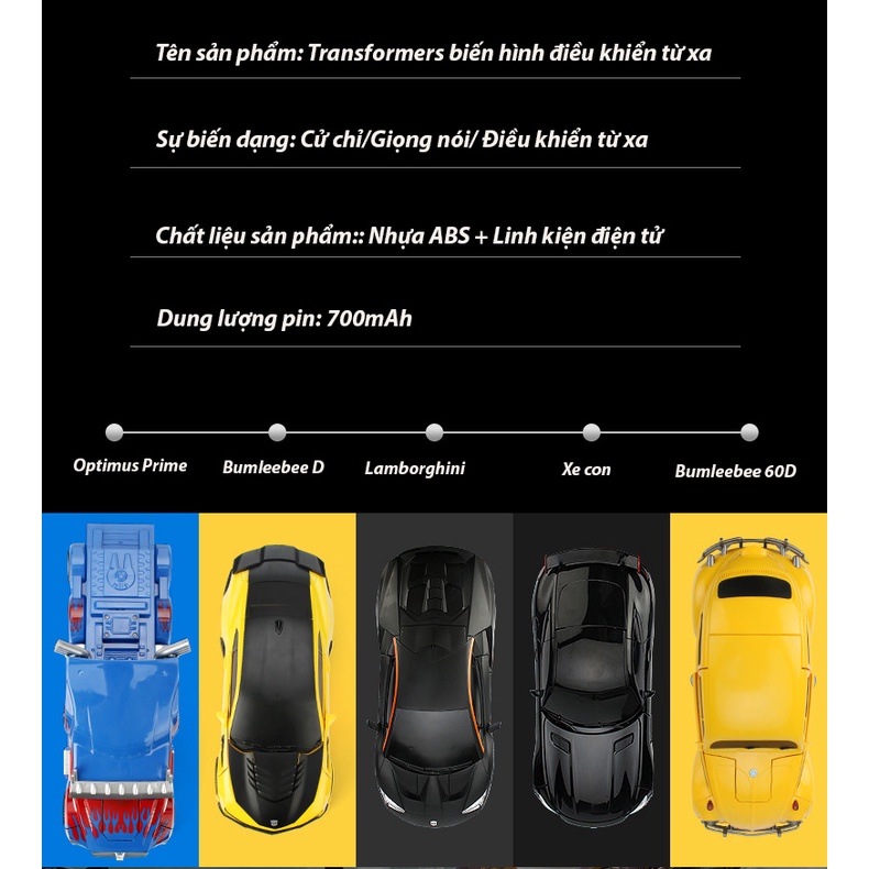 Robot biến hình BUMBLEBEE 6699-60D - điều khiển từ xa bằng cử chỉ giọng nói - biến hình bằng 1 lần nhấn