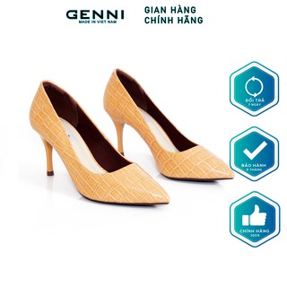 Giày cao gót vân cá sấu 7p ge460 - genni