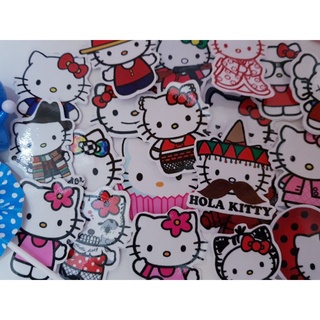 20 sticker decal hello kitty trang trí ô tô, xe máy, latop, nón bảo hiểm