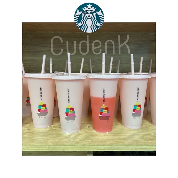 Phiên bản giới hạn mùa Giáng Sinh 2021 - Ly nhựa đổi màu Starbuck -Changing Color