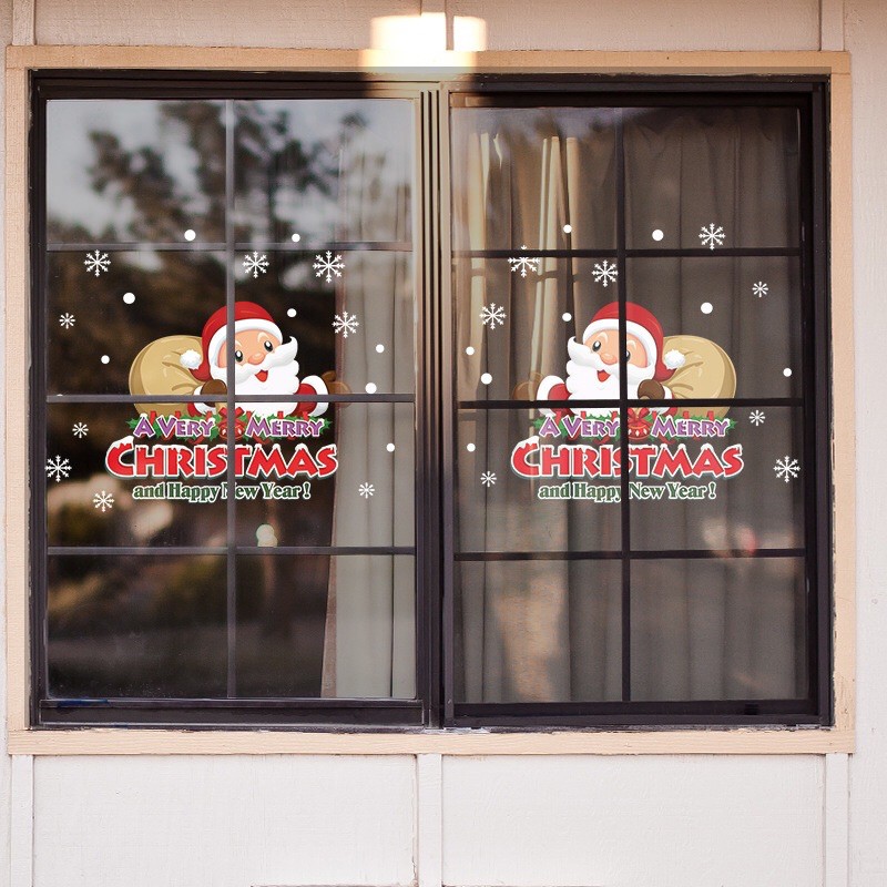 Decal trang trí Noel - Noel nhí túi quà Nâu mới