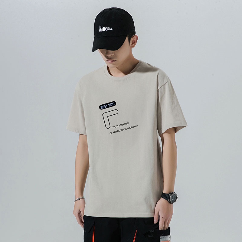 Áo Thun Tay Ngắn Cổ Tròn Dáng Rộng Chất Liệu Cotton Mỏng Thời Trang Mùa Hè Cho Nam