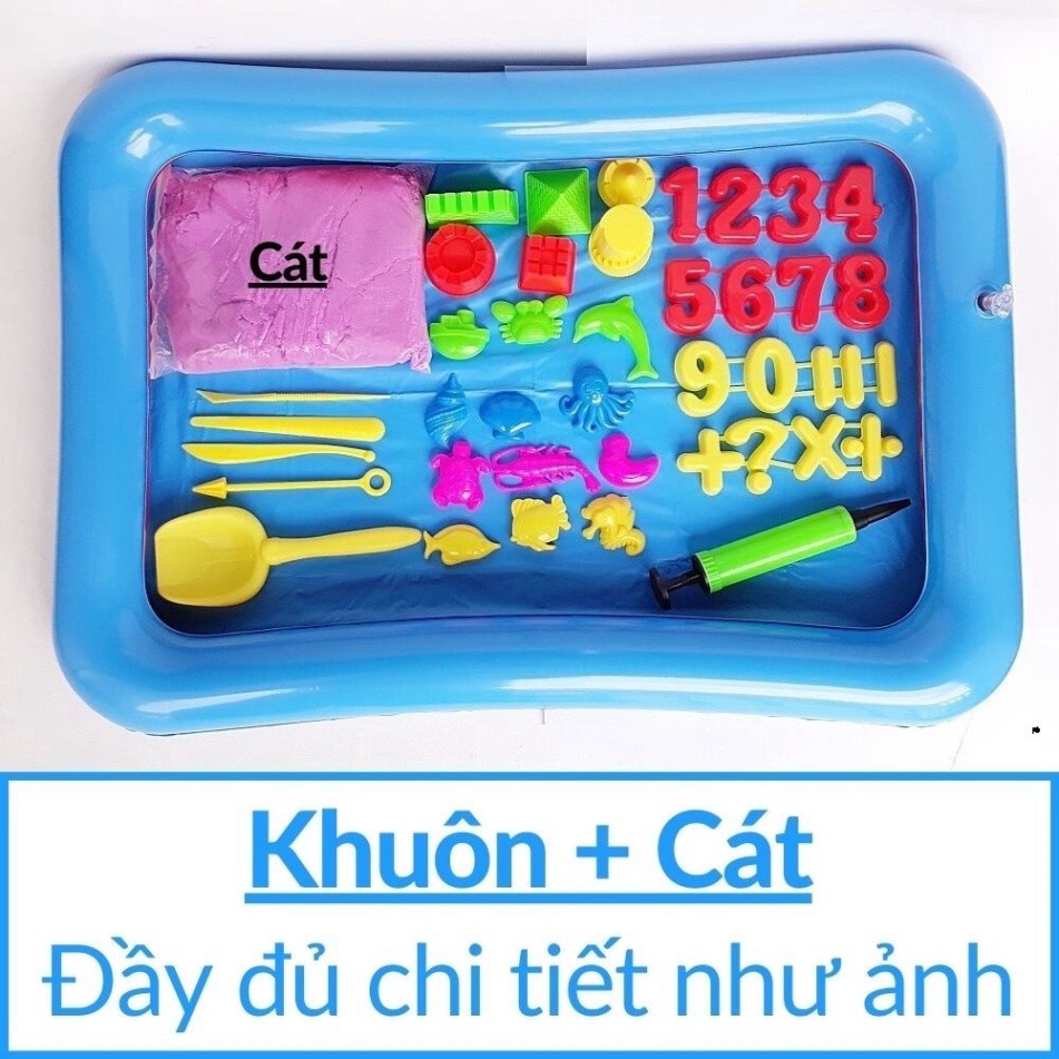 Đồ chơi cát nặn vi sinh ❤Đủ bộ Khuôn+Bể+0.8kg Cát❤ cát động lực sinh học an toàn cho trẻ em