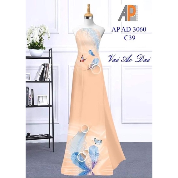 Vải Áo Dài 3D hoạ tiết cánh bướm.Có clip vải thật