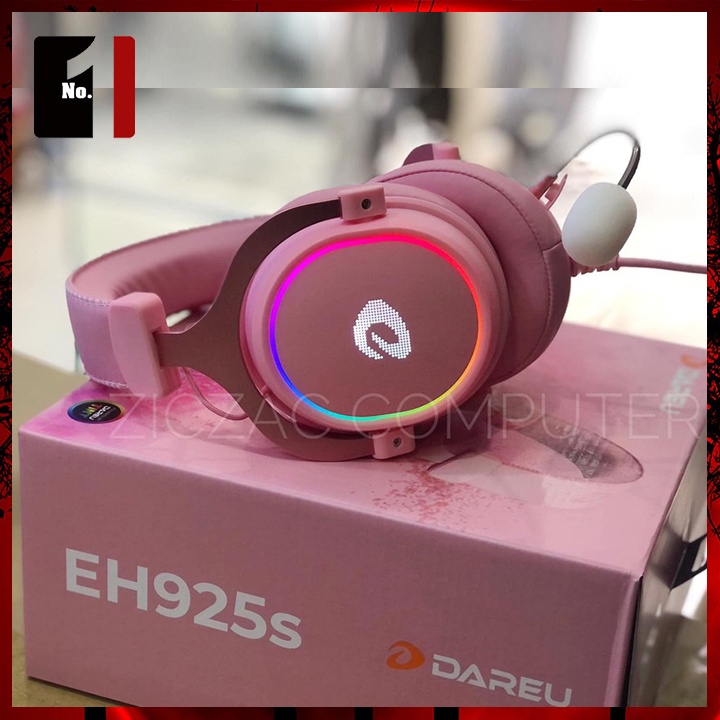 Tai Nghe Nhạc Headphone Gaming Chụp Tai Có Dây DAREU EH925S Hồng Led RGB Tai Nghe Game Thủ Có Mic Máy Vi Tính Laptop Pc