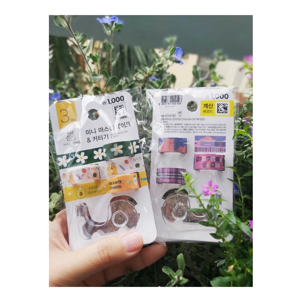Set băng keo washi Daiso kèm đồ cắt